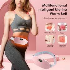 Period Cramp Relief Belt - Portable Electric Menstrual Heating Pad with Massager